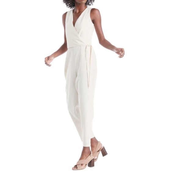 NWOT Revolve 1. State Cream Wrap Front Jumpsuit - Picture 2 of 8